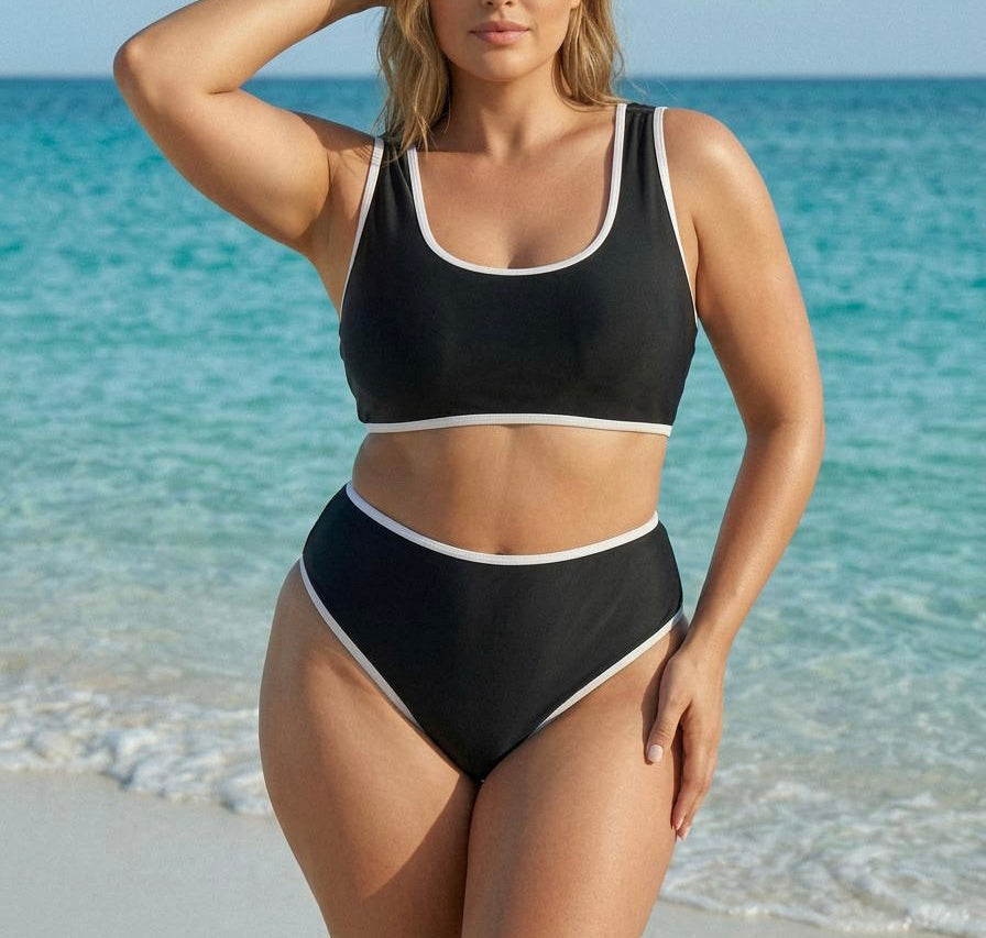 Sporty Black High Waist Bottoms
